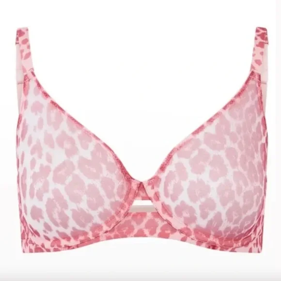 NWT $130 Agent Provocateur Lucky Full Cup Underwired Bra in Pink Leopard - 32B! - Picture 4 of 16